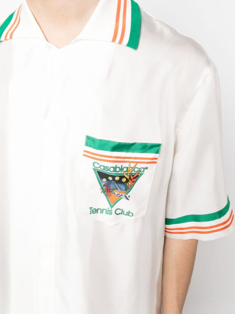 White Tennis Club Icon Silk Shirt
