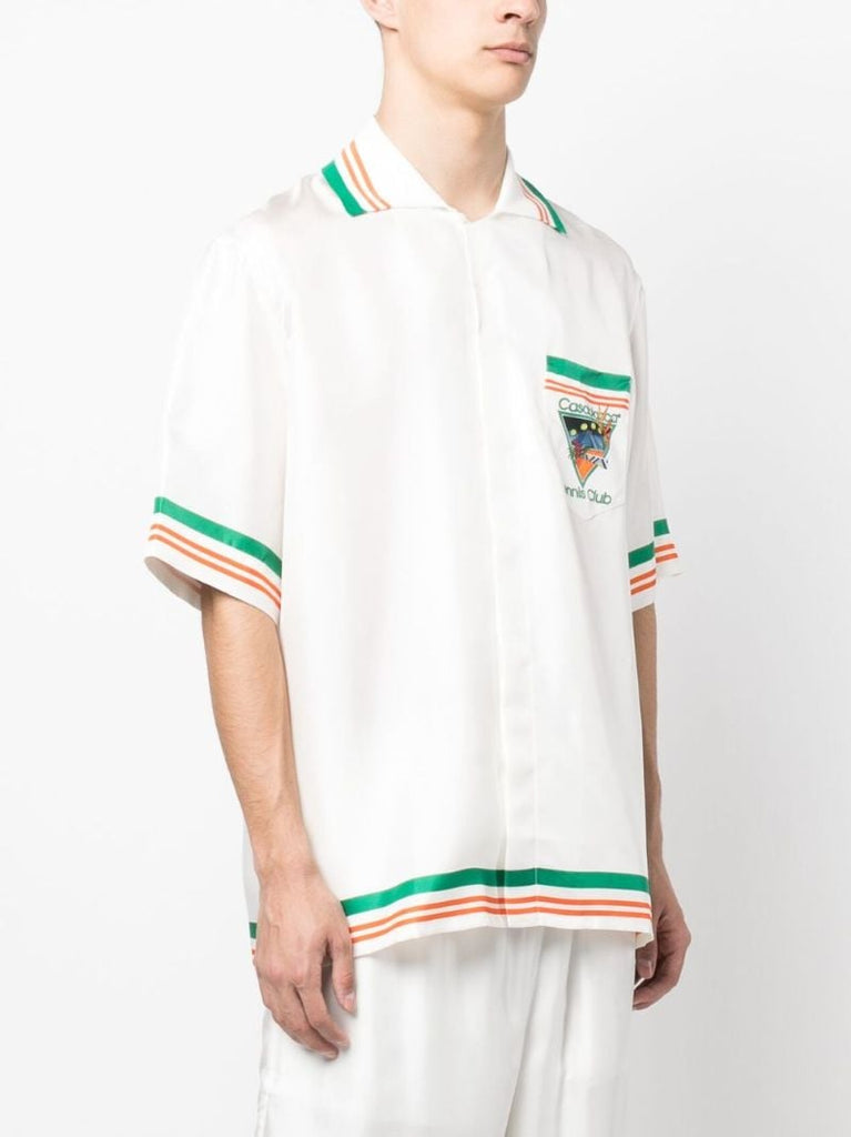 White Tennis Club Icon Silk Shirt