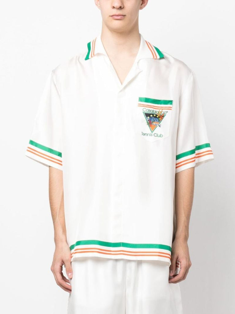 White Tennis Club Icon Silk Shirt