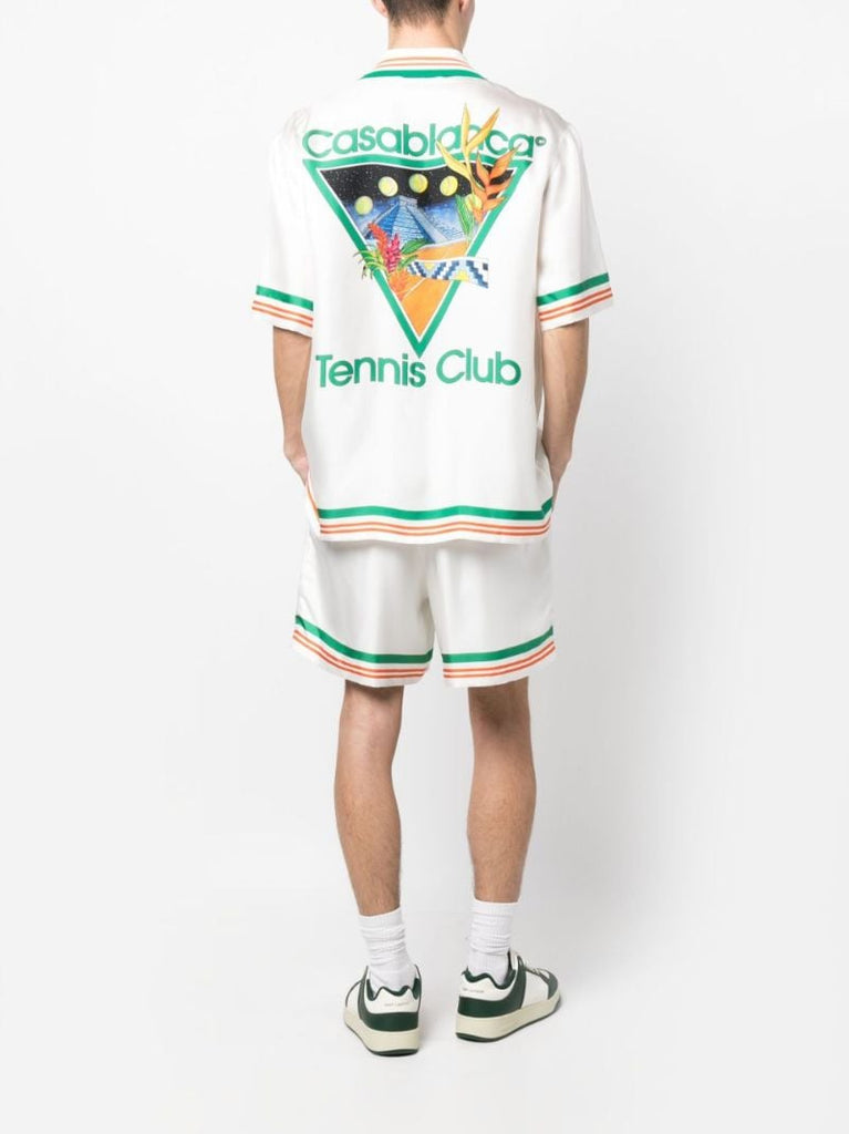White Tennis Club Icon Silk Shirt