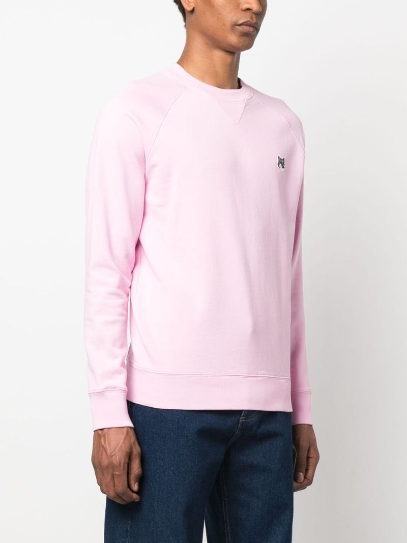 Pink Fox Head Cotton Sweatshirt