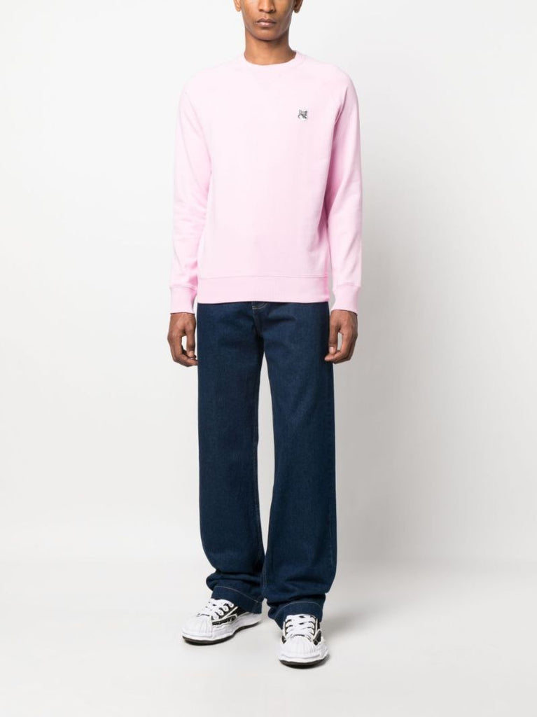 Pink Fox Head Cotton Sweatshirt