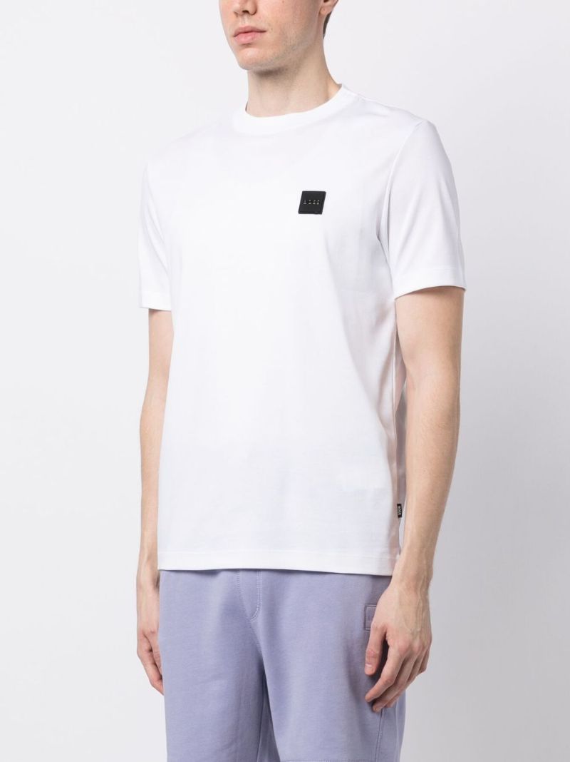 White Logo-patch Cotton T-shirt
