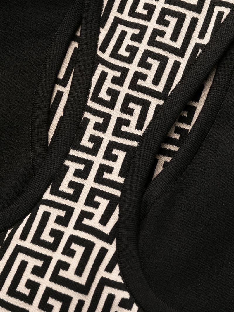Black and Neutral 4g Monogram Jacquard Mini Dress