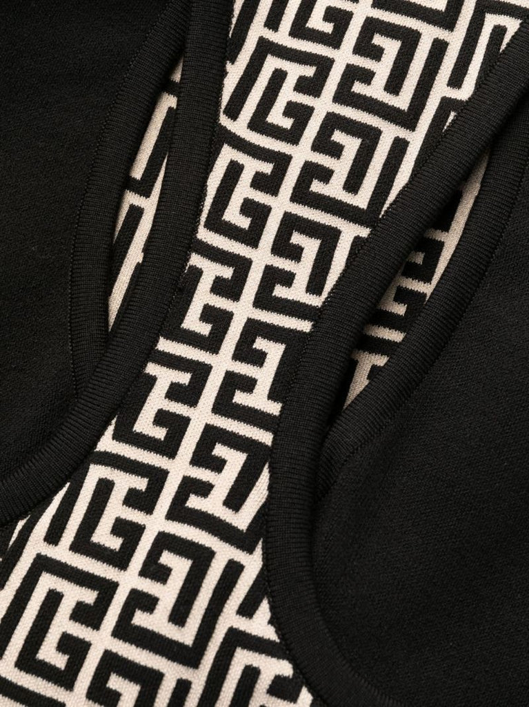 Black and Neutral 4g Monogram Jacquard Mini Dress