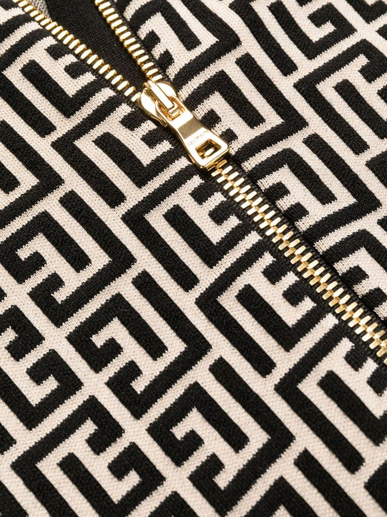 Black and Neutral 4g Monogram Jacquard Mini Dress