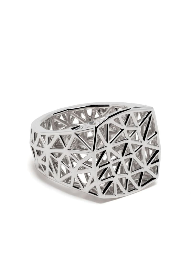 Sterling Silver Mesh Signet Ring