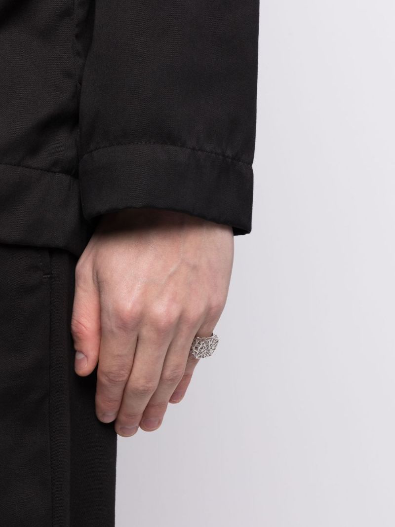 Sterling Silver Mesh Signet Ring