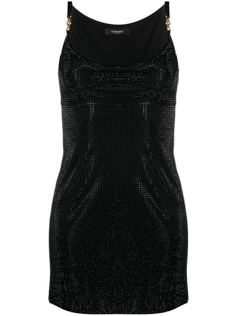 Black Medusa 95' Crystal Embellished Mini Dress
