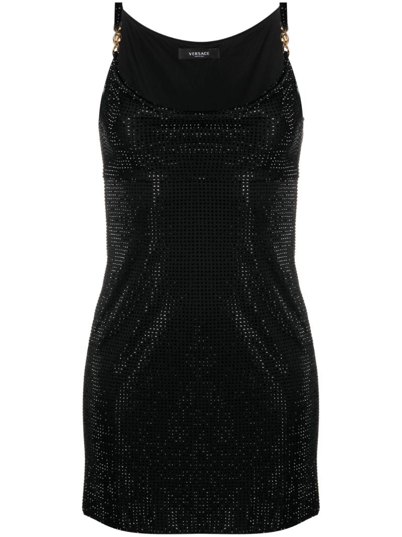 Black Medusa 95' Crystal Embellished Mini Dress