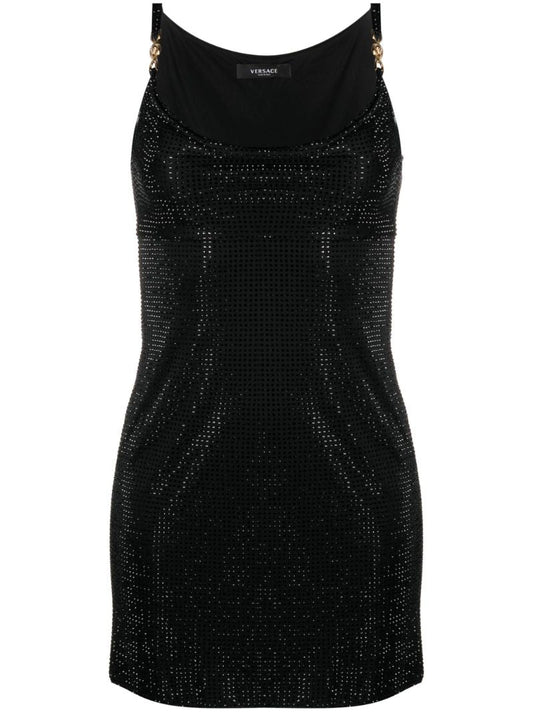 Black Medusa 95' Crystal Embellished Mini Dress