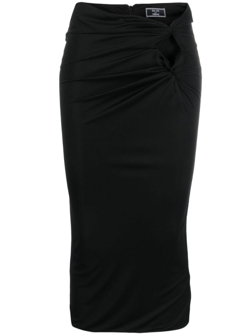 X Dua Lipa Knotted Midi Skirt