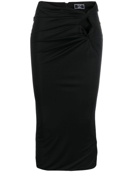 X Dua Lipa Knotted Midi Skirt