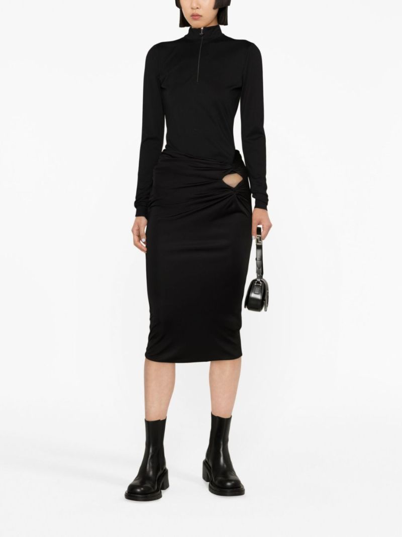 X Dua Lipa Knotted Midi Skirt