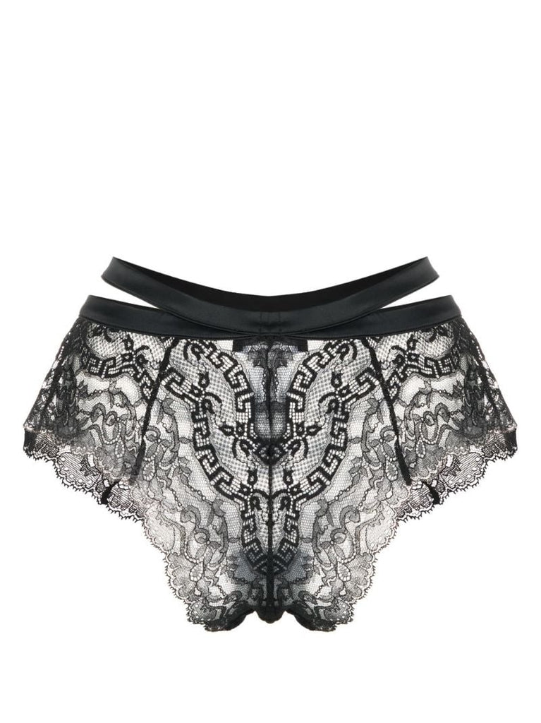 Black Medusa Barocco Lace Briefs