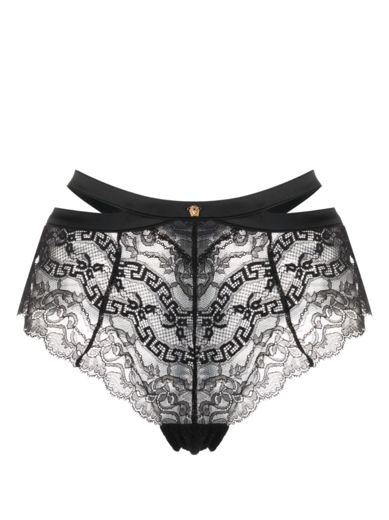 Black Medusa Barocco Lace Briefs