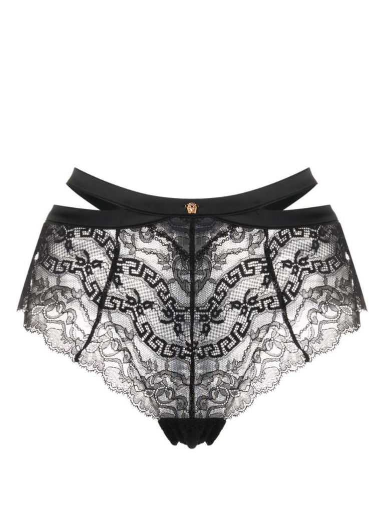 Black Medusa Barocco Lace Briefs