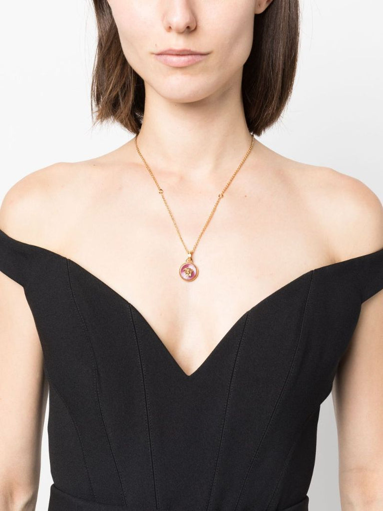 Gold-tone Medusa Pendant Necklace