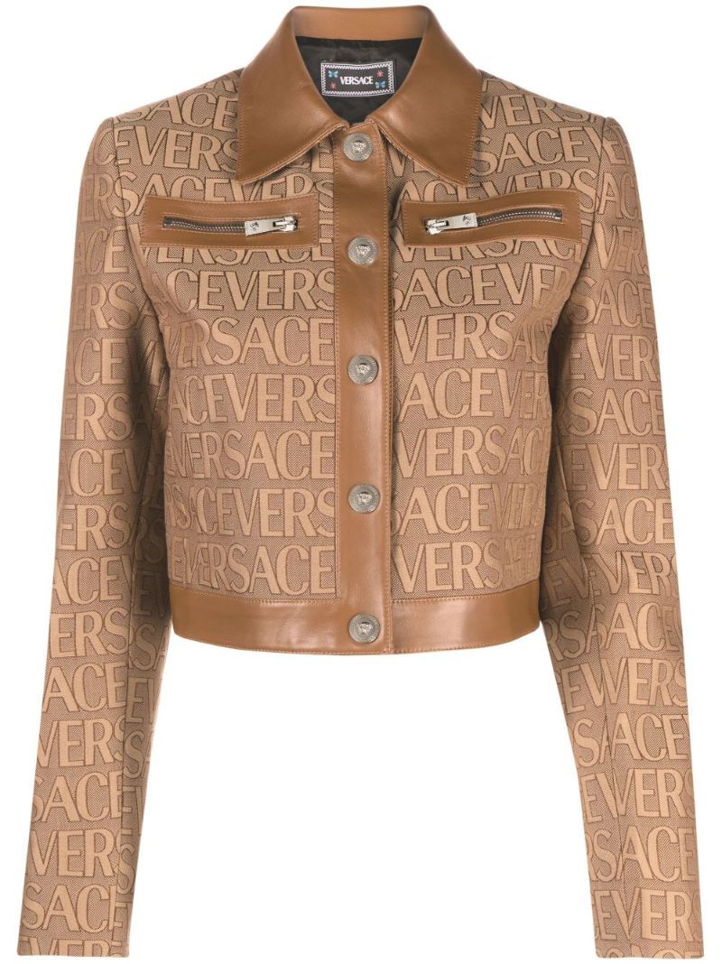 Brown Allover Jacquard Jacket