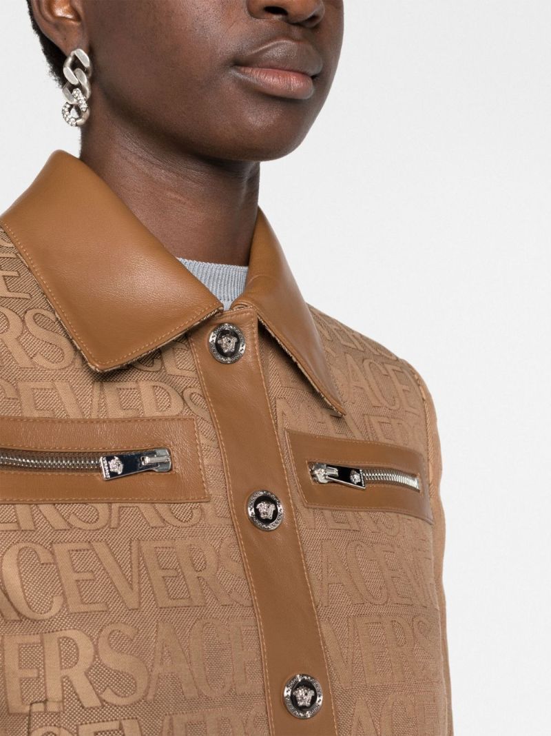 Brown Allover Jacquard Jacket