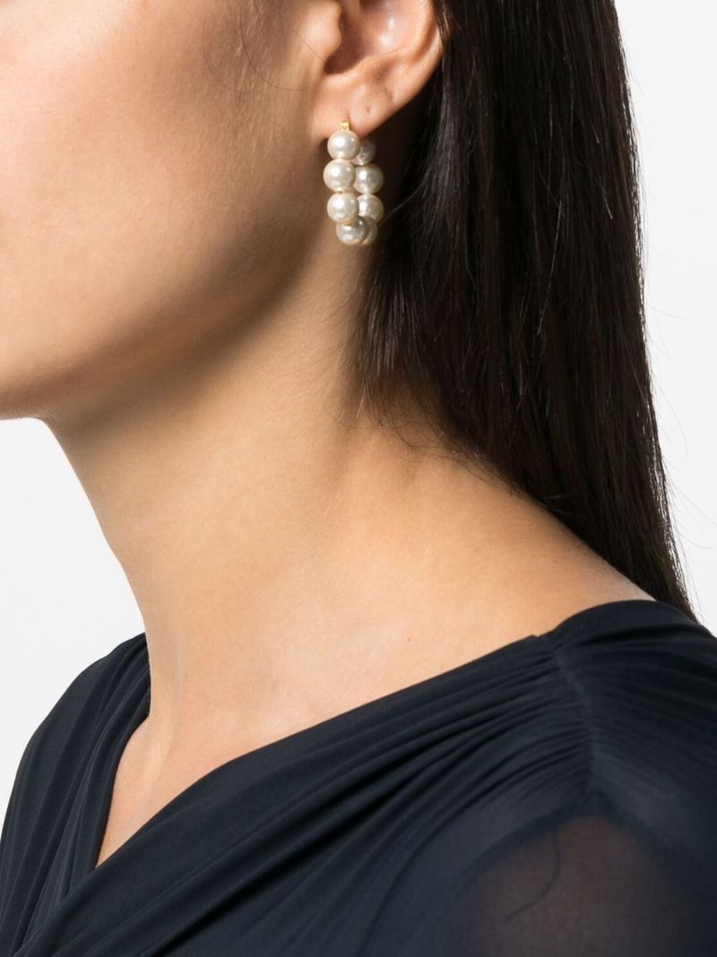Gold-plated Kira Pearl Hoop Earrings