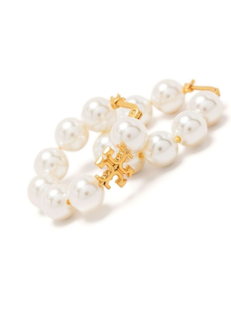 Gold-plated Kira Pearl Hoop Earrings