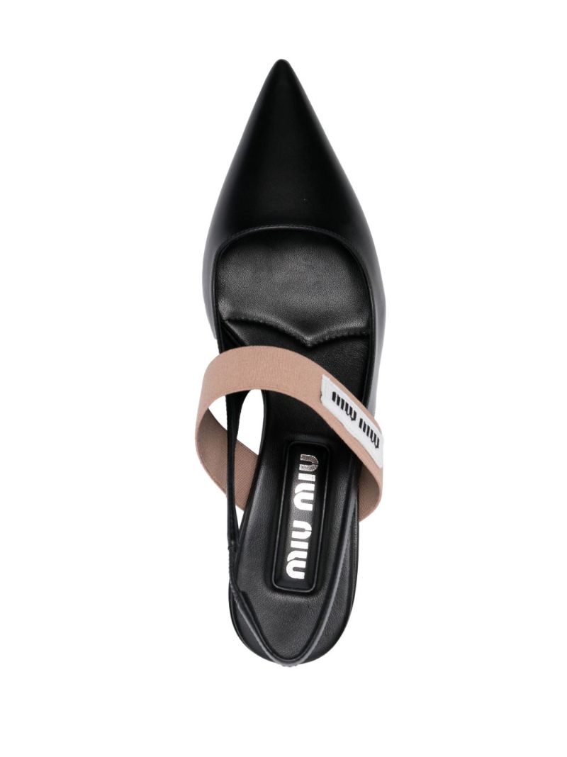 Black 50 Slingback Leather Pumps