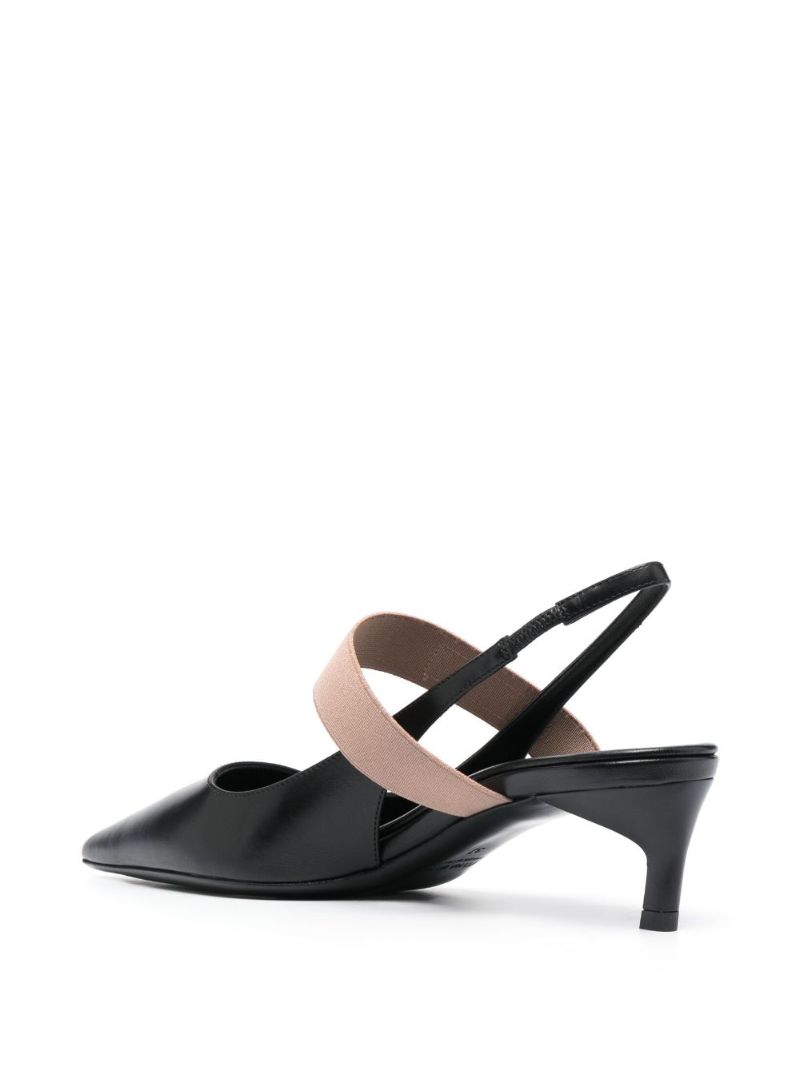 Black 50 Slingback Leather Pumps