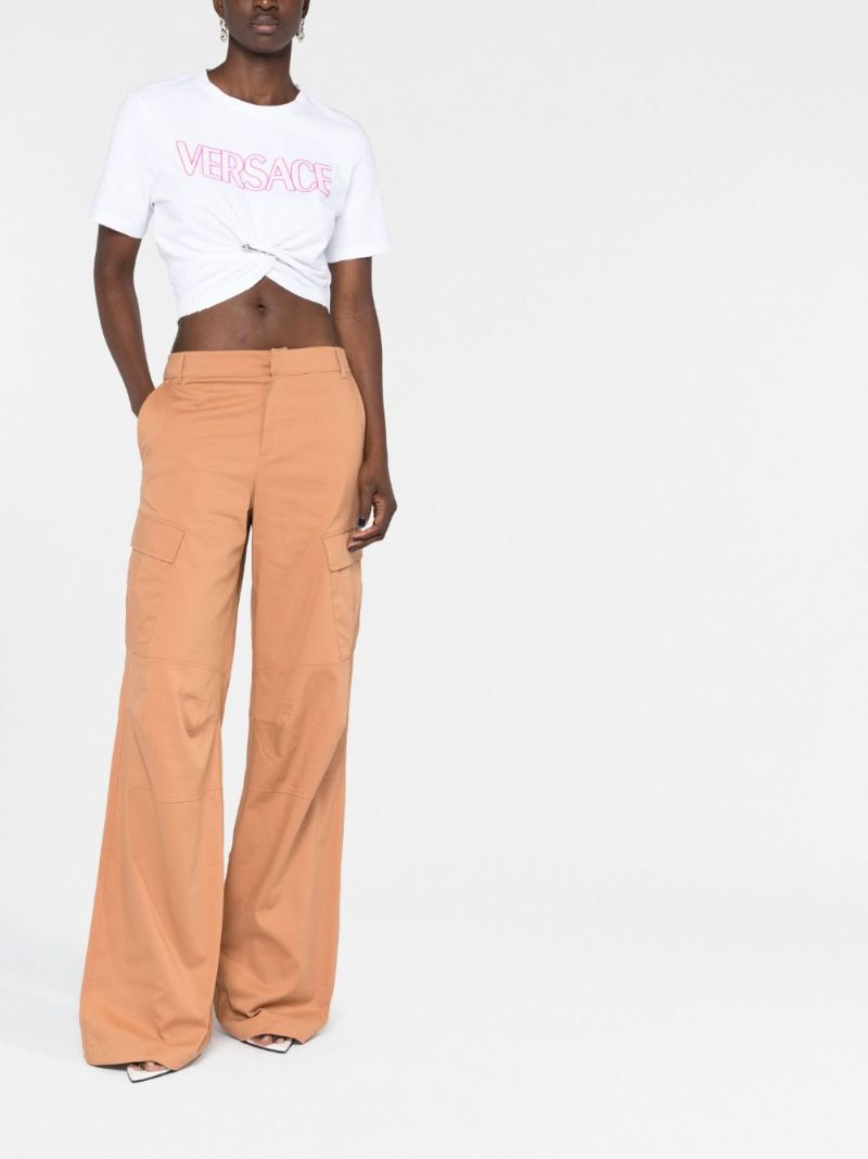 White Safety Pin Logo Print T-shirt