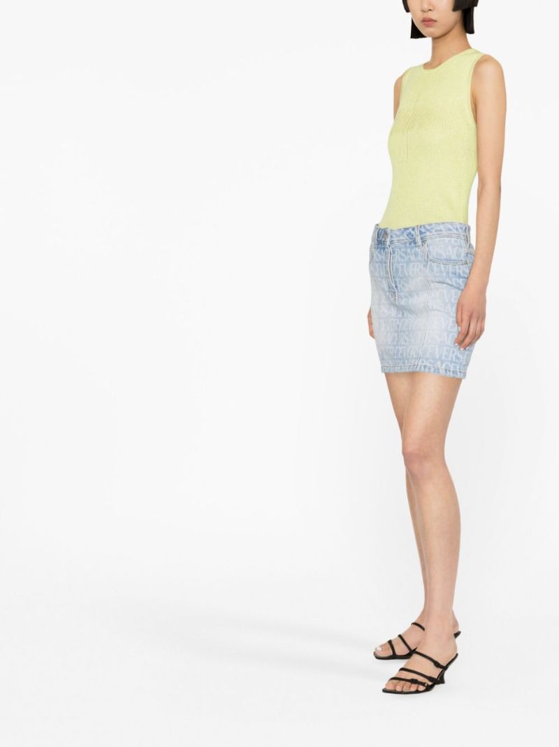 Blue Logo Denim Skirt