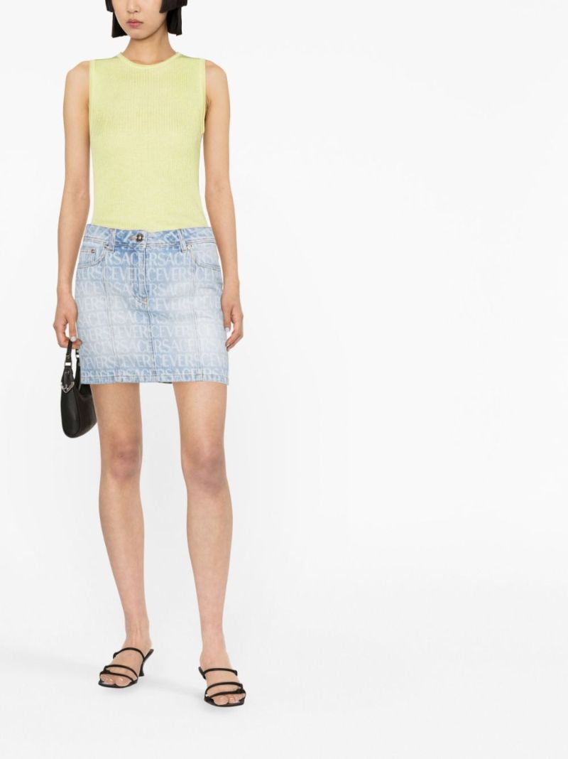 Blue Logo Denim Skirt