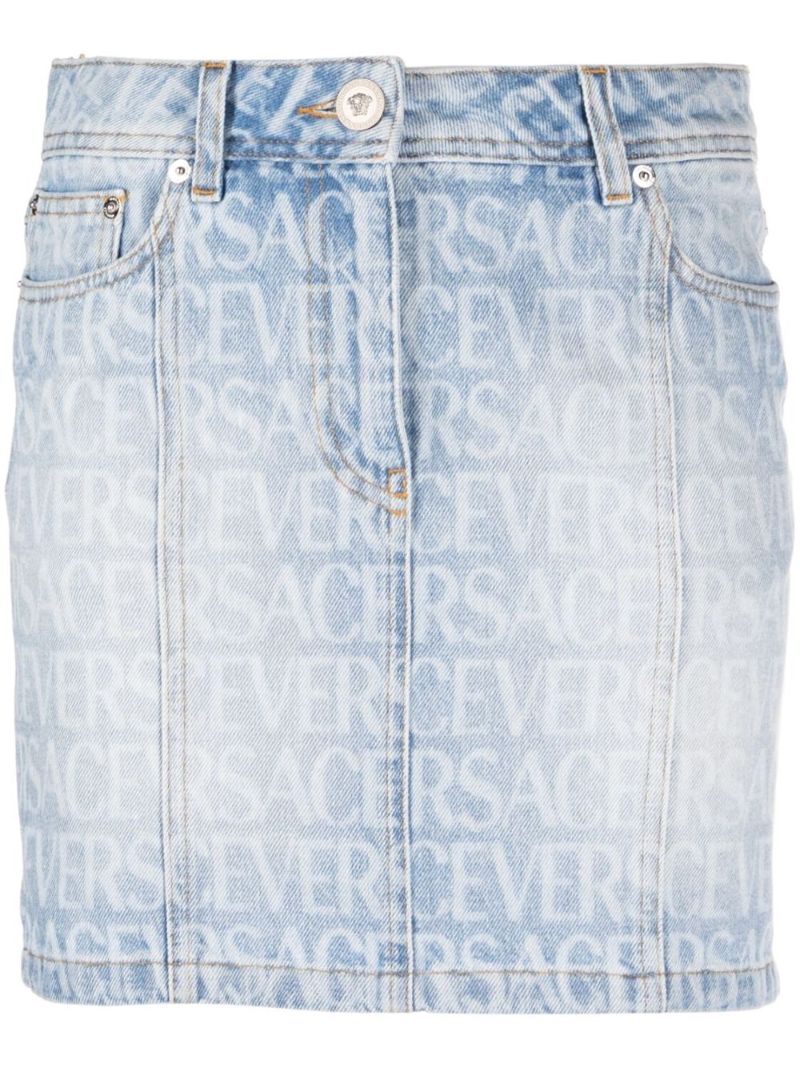 Blue Logo Denim Skirt