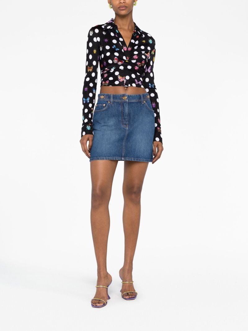 Blue Medusa 95' Denim Mini Skirt
