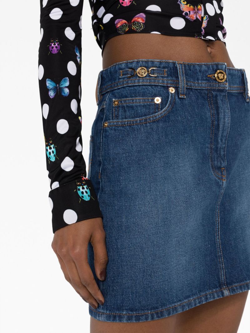 Blue Medusa 95' Denim Mini Skirt