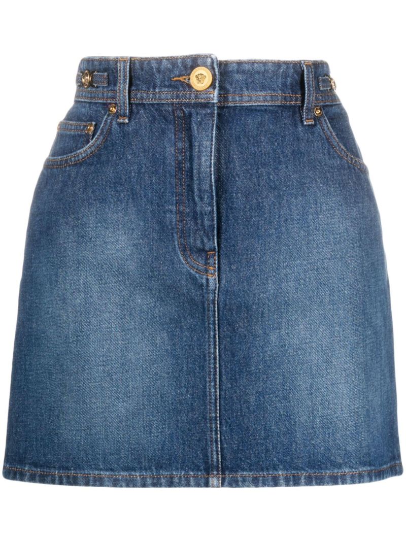 Blue Medusa 95' Denim Mini Skirt