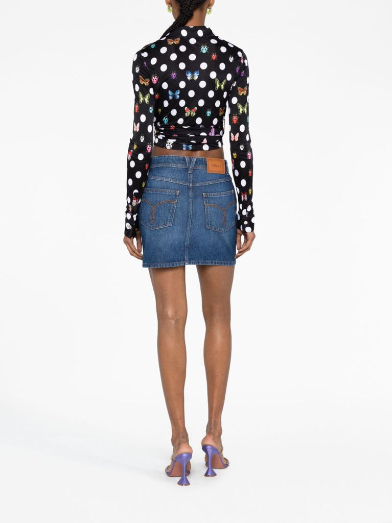 Blue Medusa 95' Denim Mini Skirt