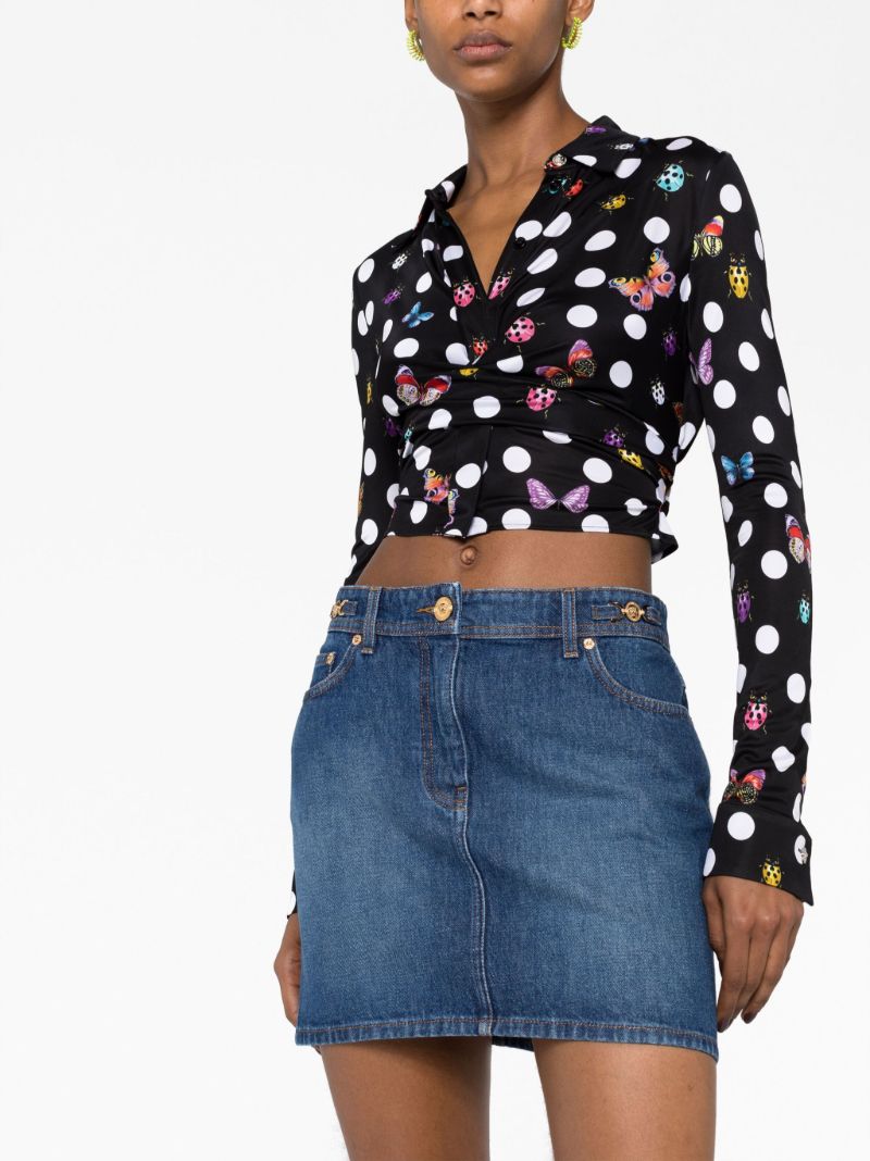 Blue Medusa 95' Denim Mini Skirt