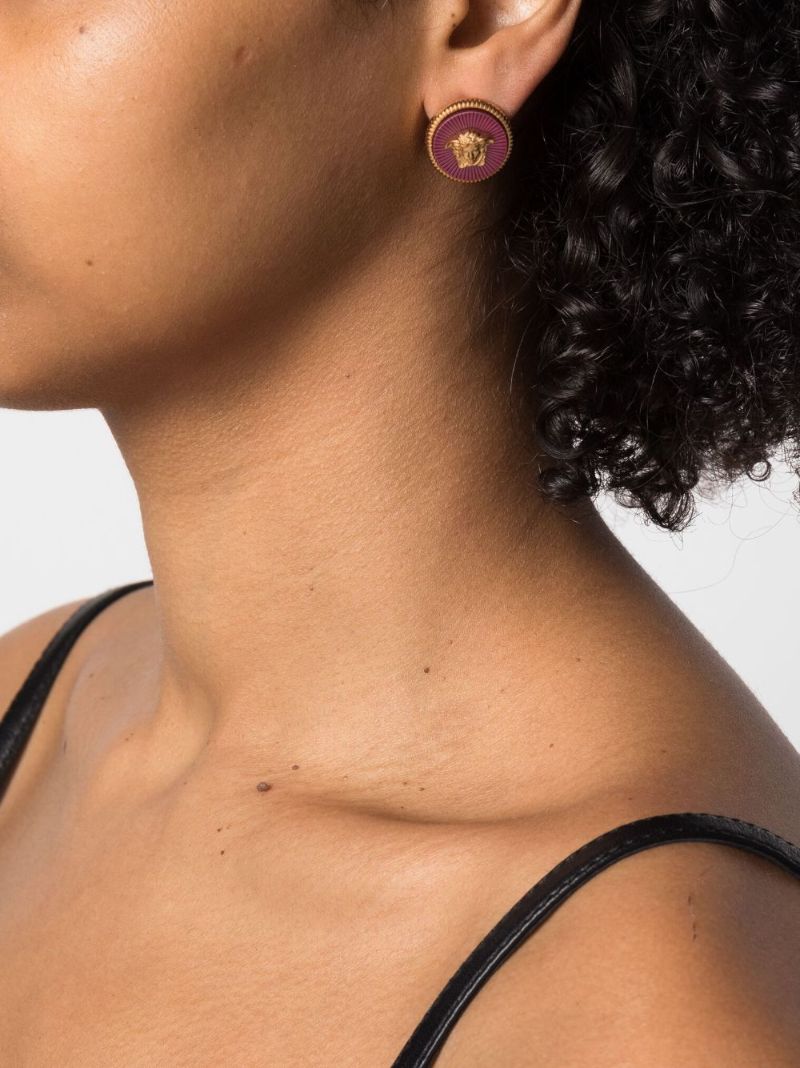 Gold-tone Medusa Stud Earrings