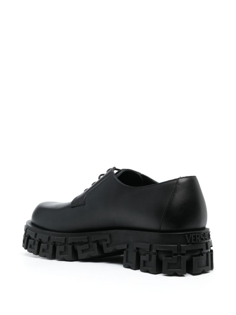 Black Greca Chunky Sole Derby Shoes