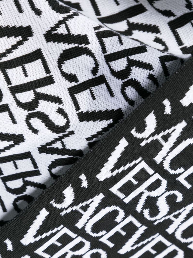 Black Logo Intarsia Scarf