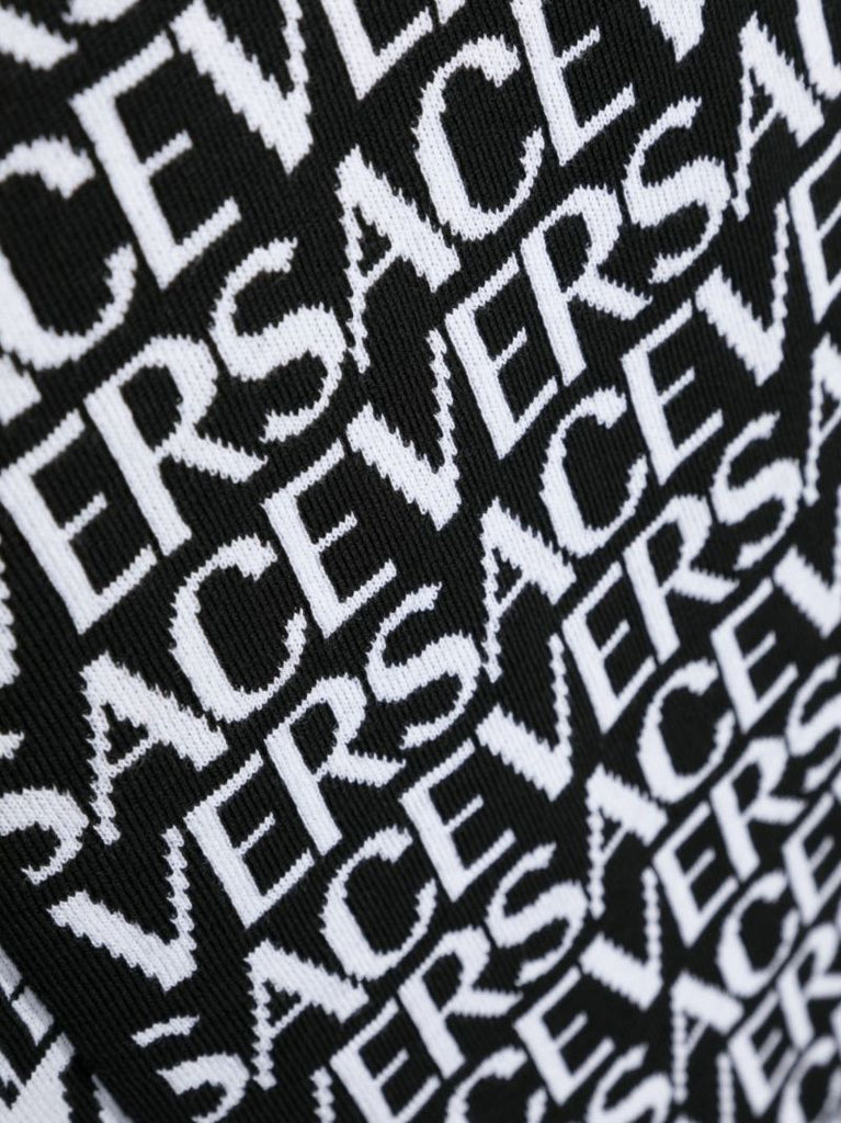Black Logo Intarsia Scarf