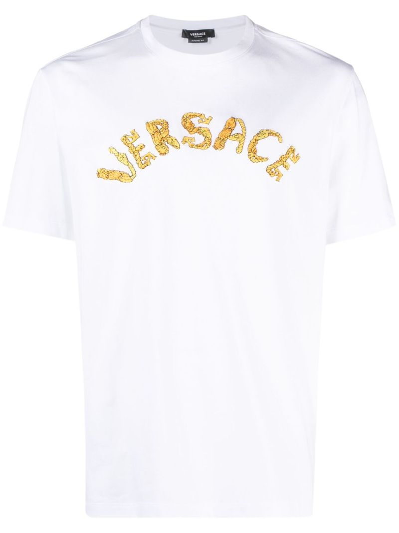 White Seashell Baroque Embroidered T-shirt