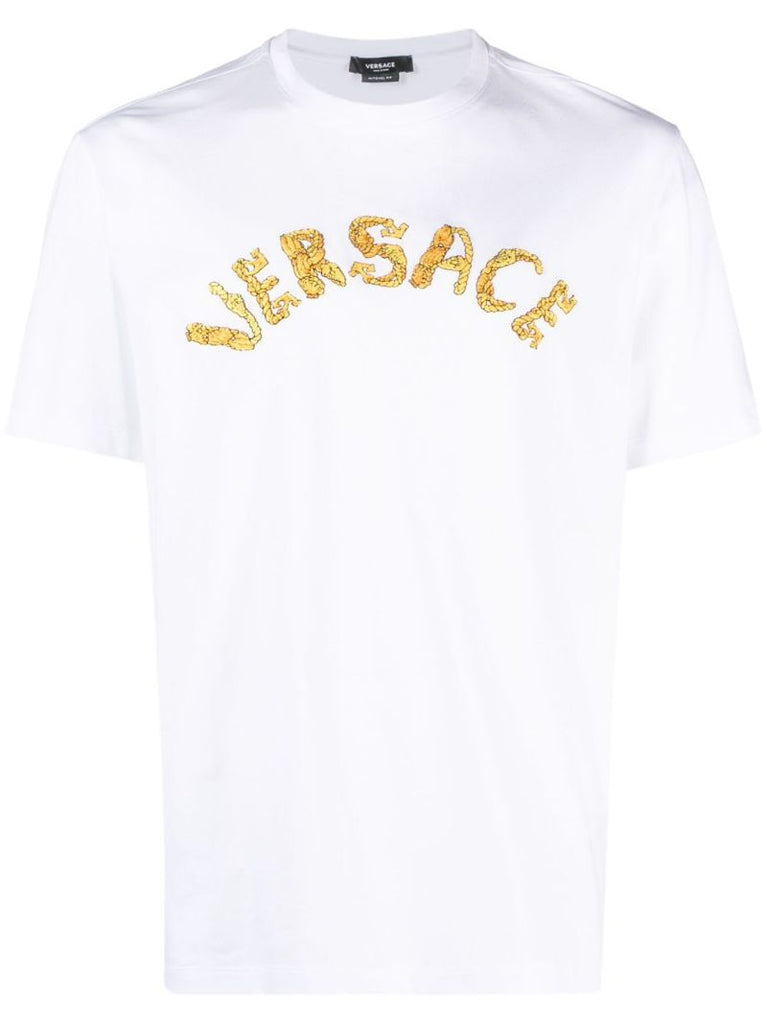 White Seashell Baroque Embroidered T-shirt