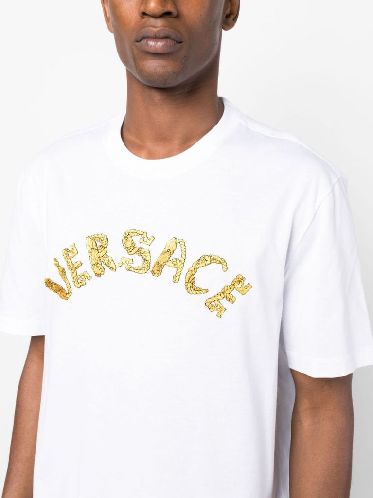 White Seashell Baroque Embroidered T-shirt