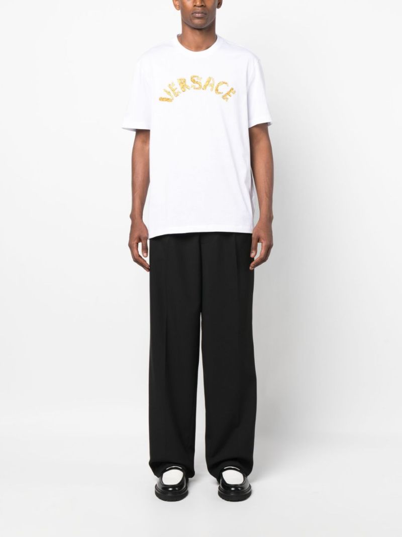 White Seashell Baroque Embroidered T-shirt