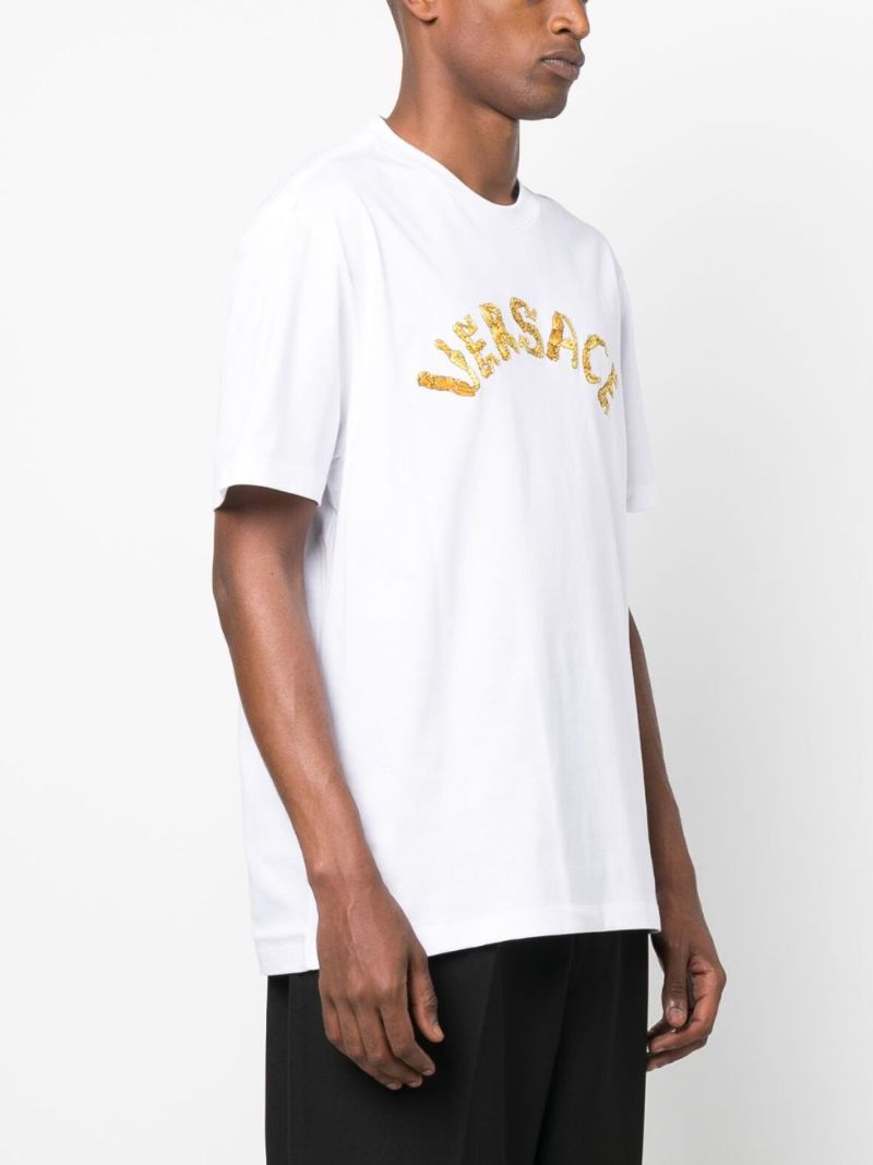 White Seashell Baroque Embroidered T-shirt