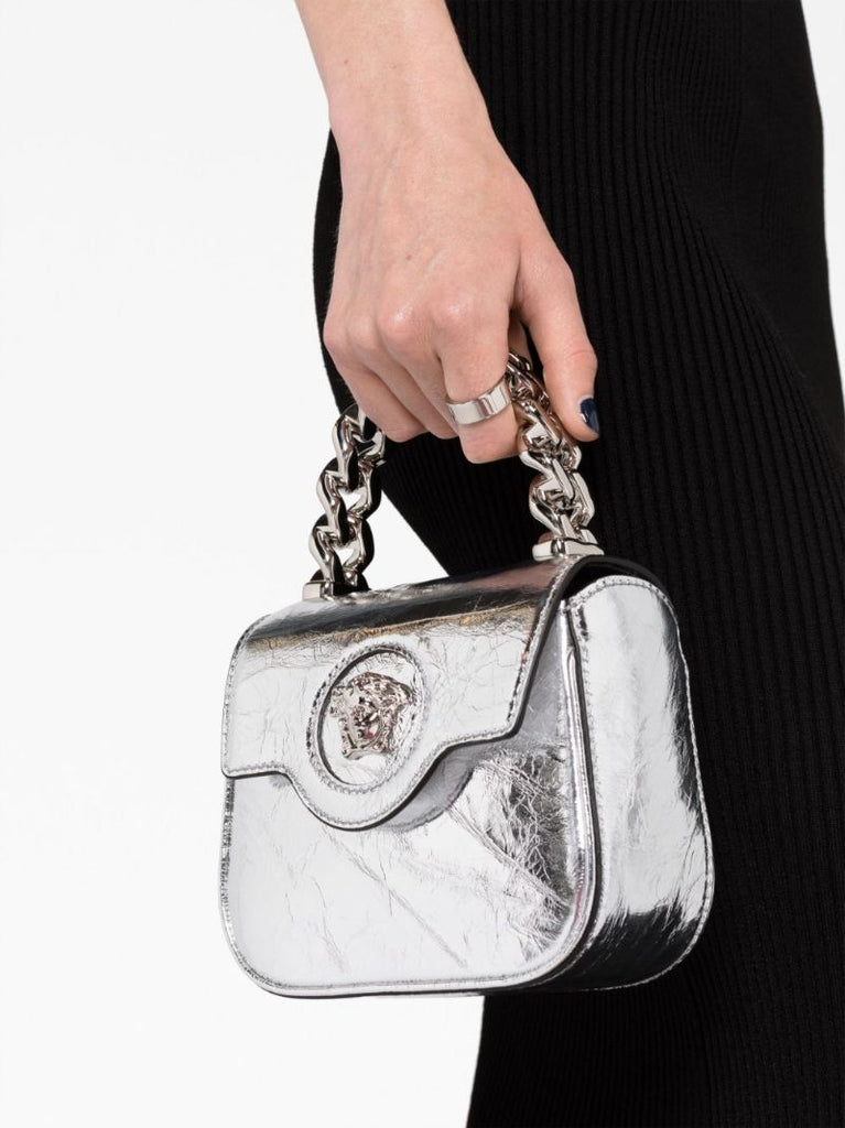 Silver-tone La Medusa Metallic Mini Bag