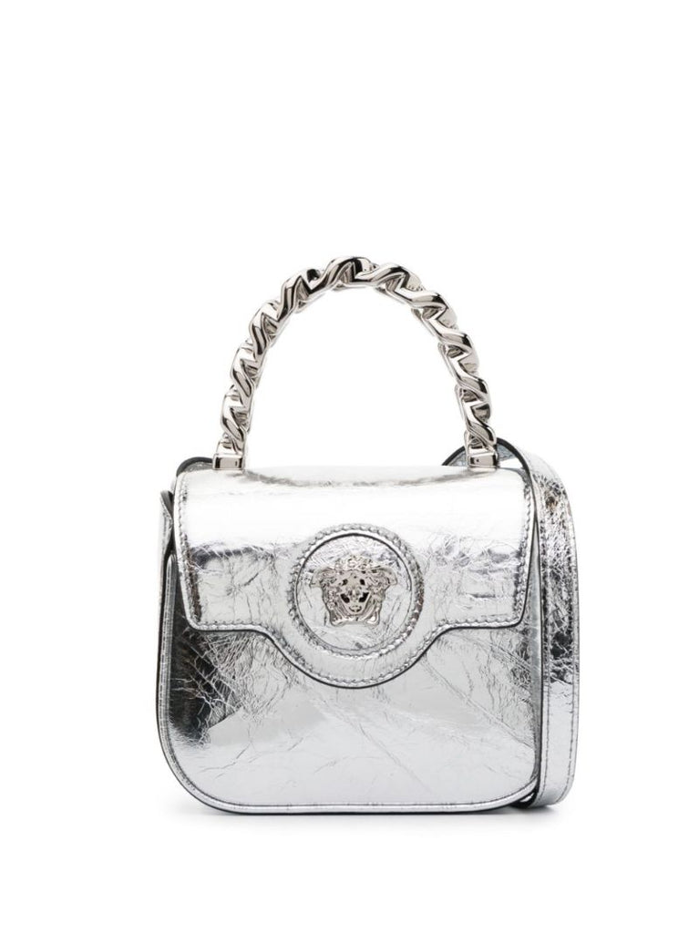 Silver-tone La Medusa Metallic Mini Bag