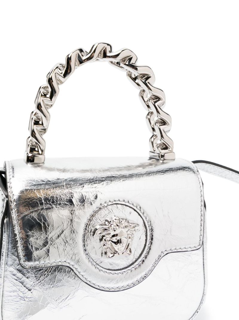 Silver-tone La Medusa Metallic Mini Bag