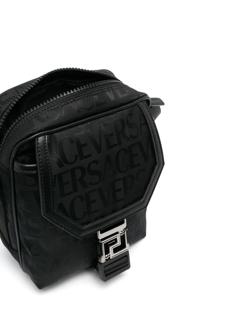 Black Allover Print Messenger Bag